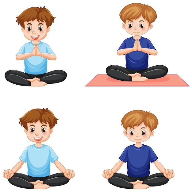 Set of yoga postures