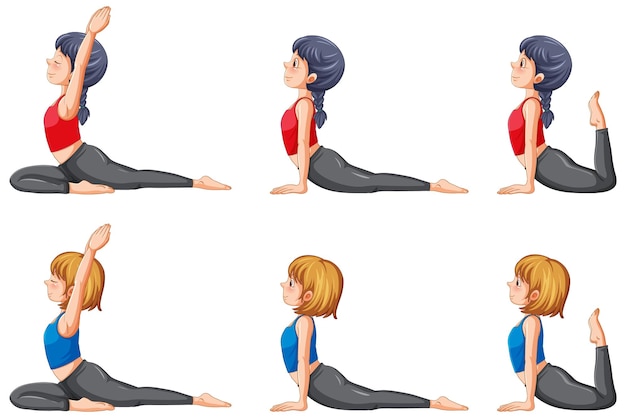 Free Vector set of yoga postures