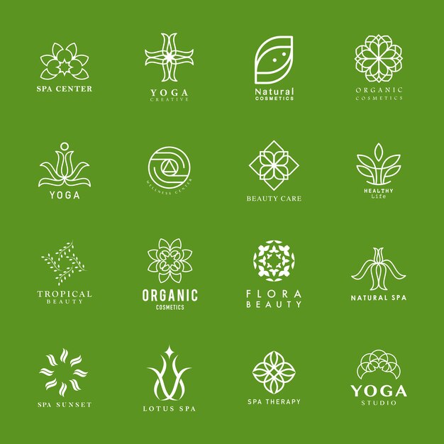 Set of yoga and spa logo