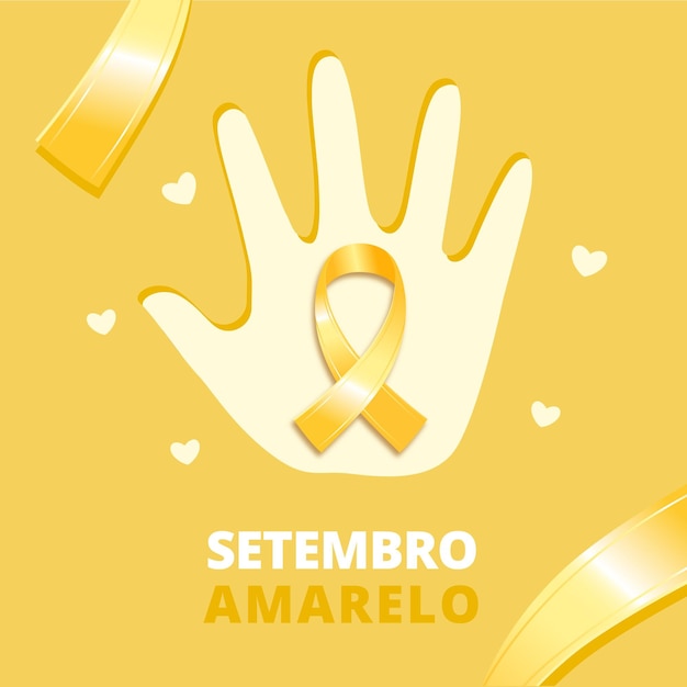 Setembro amarelo background with hand