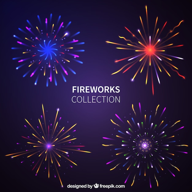 Several bright fireworks 