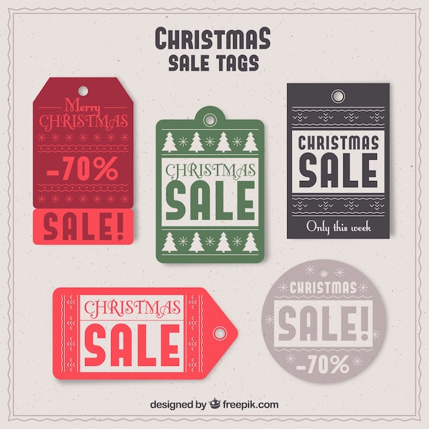 Several christmas discount tags