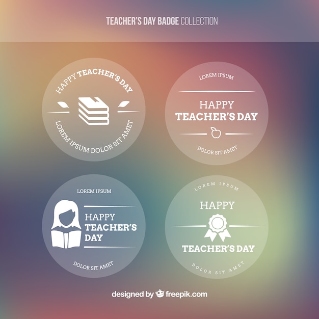 Free Vector several decorative teacher's day stickers 