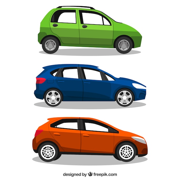 Several flat vehicles with different designs