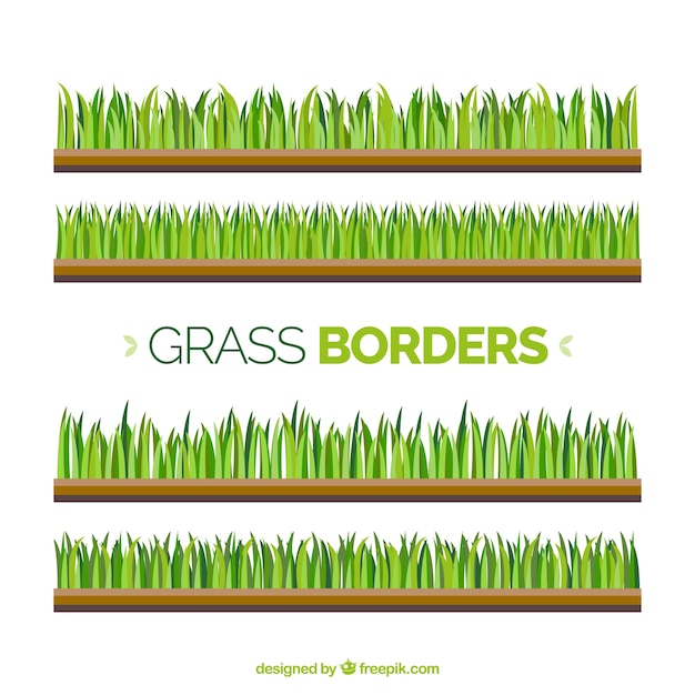 Free Vector several grass borders in green tones