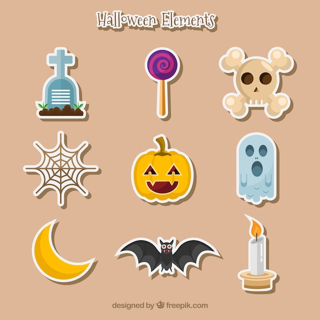 Free Vector several items for halloween