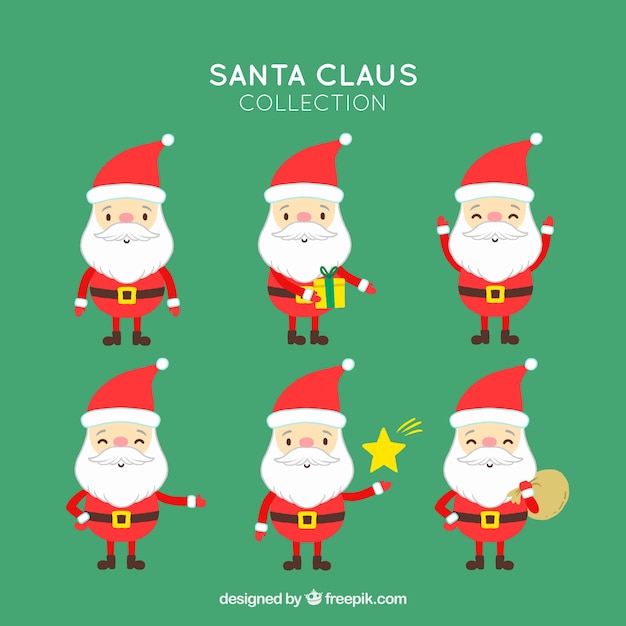 Several lovely santa claus characters 