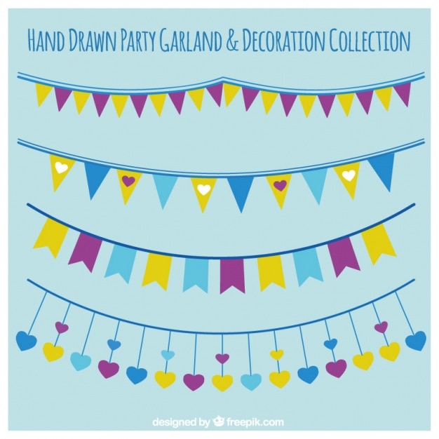 Free Vector several party garlands