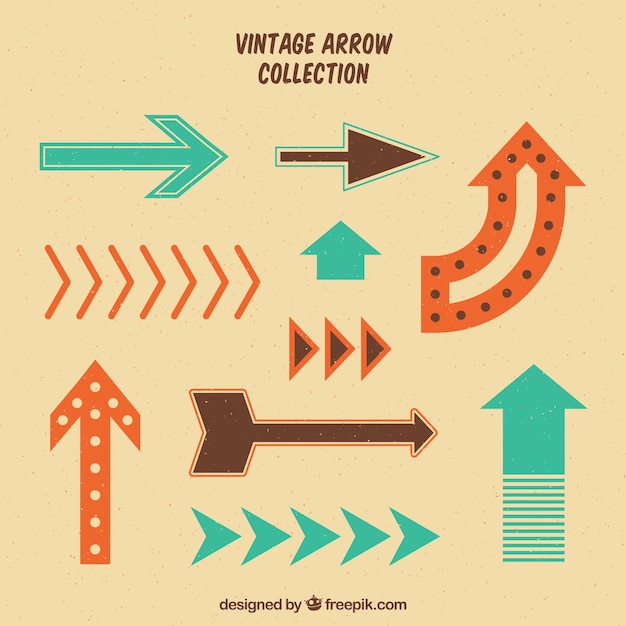 Free vector several vintage arrows