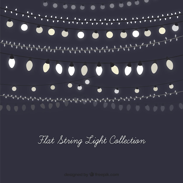 Free Vector several vintage string lights