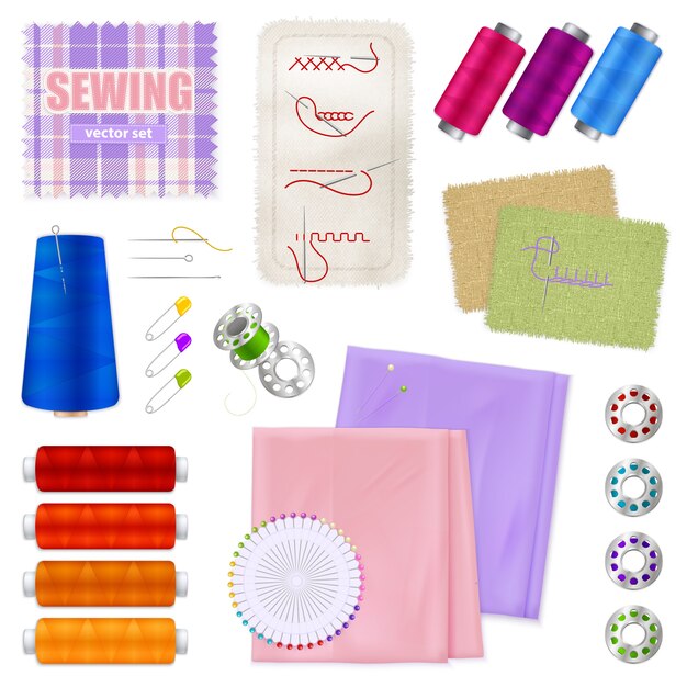 Sewing Accessories Realistic Set