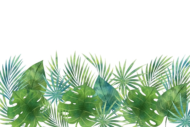 Shades of green tropical mural wallpaper