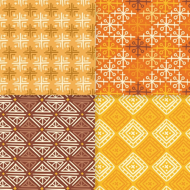 Shades of yellow songket seamless pattern template