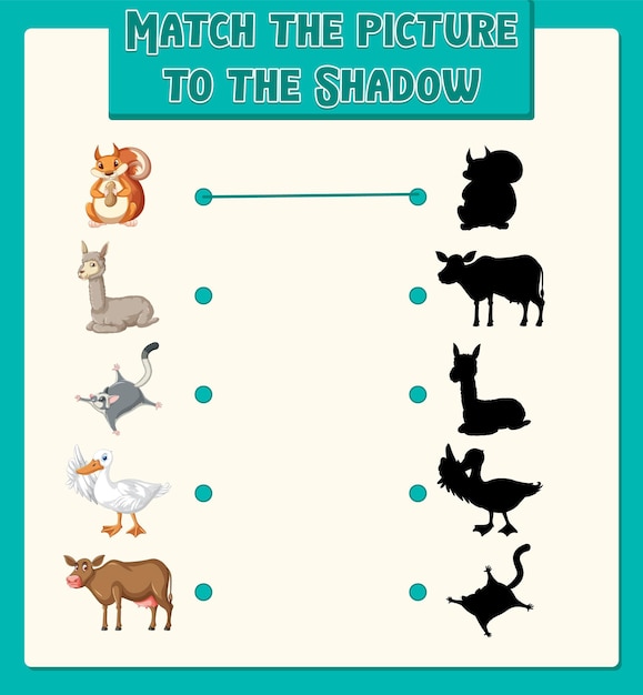 Shadow matching game template