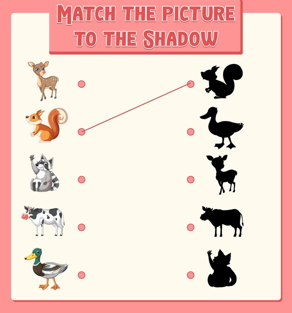 Shadow matching game template