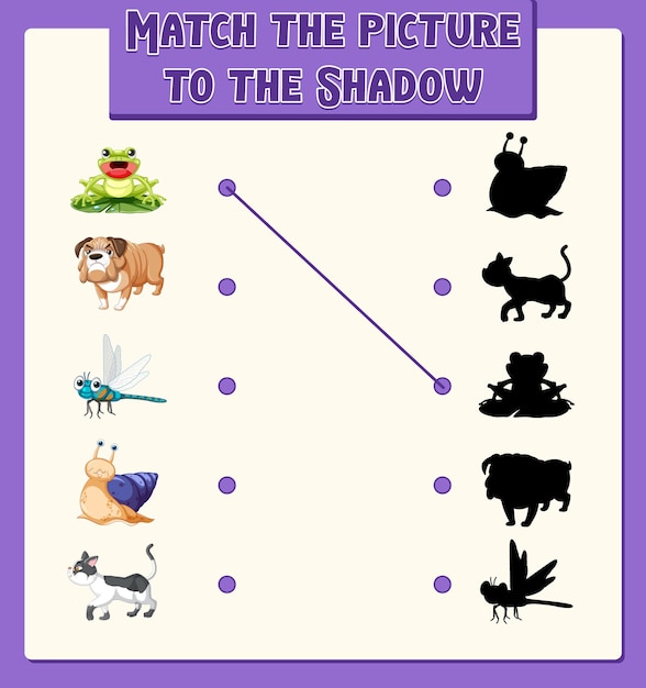 Free Vector shadow matching game template