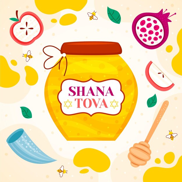 Shana tova hand-drawn