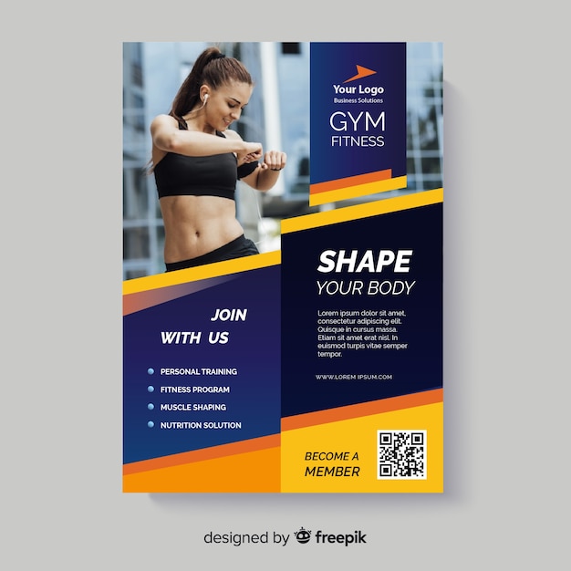 Shape your body sport flyer with photo