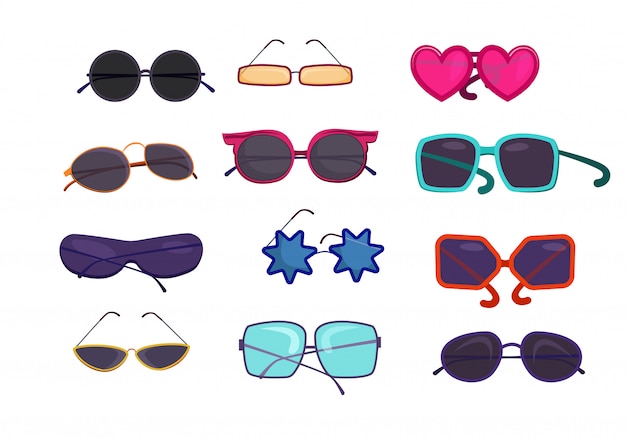 Shaped colorful glasses set