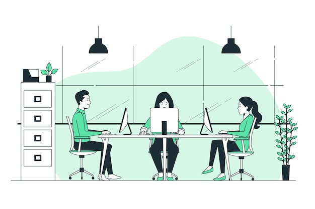 Shared workspace concept illustration