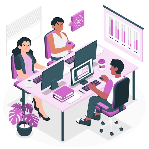 Free vector shared workspace concept illustration