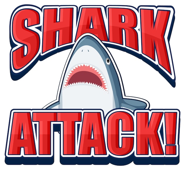 Free Vector shark attack logo design