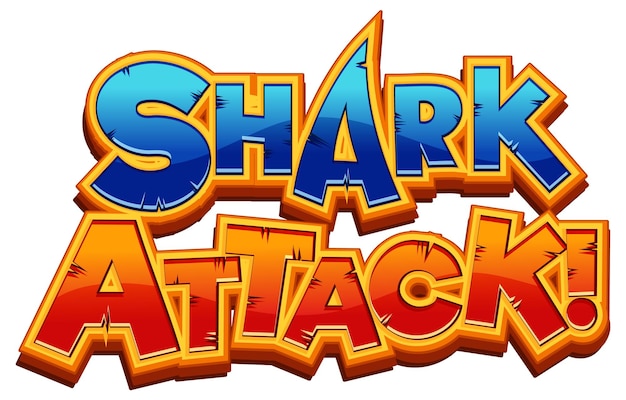 Free Vector shark attack typography design