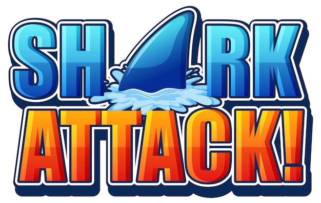 Free Vector shark attack typography design