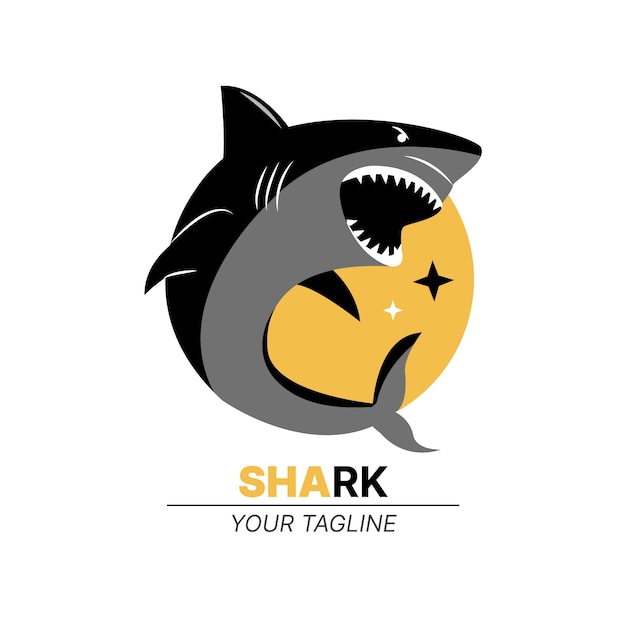 Shark branding logo template