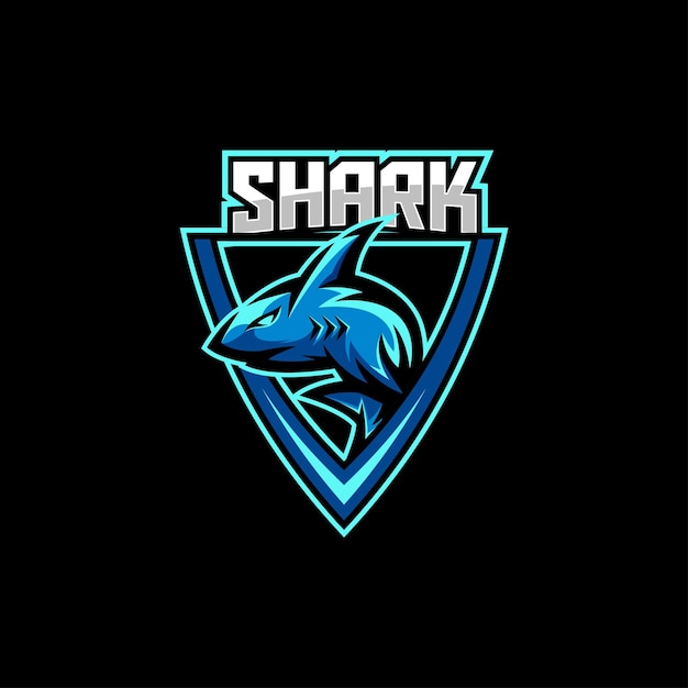 Shark mascot esport gaming logo vector