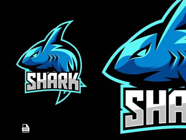 Shark mascot esport gaming logo