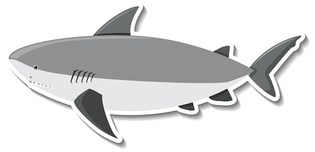 Free Vector a shark sea animal cartoon sticker