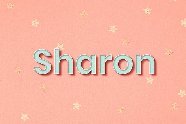 Free vector sharon script word art typography vector