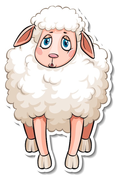 Free vector a sheep farm animal cartoon sticker