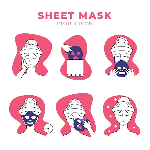 Free Vector sheet mask instructions