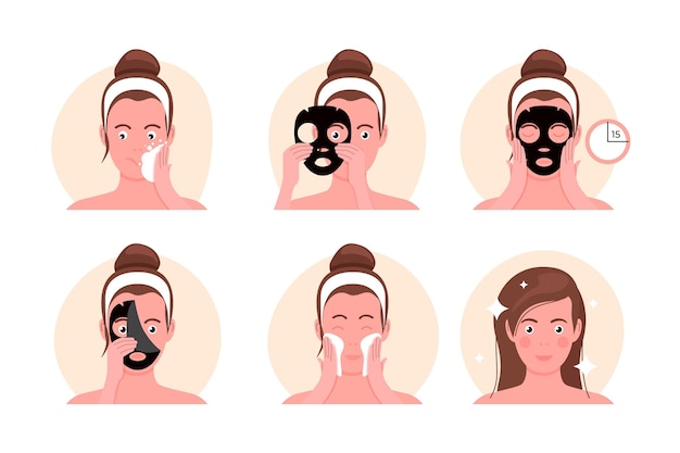 Free Vector sheet mask routine concept