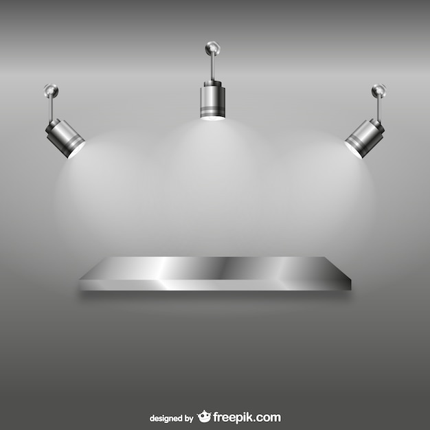 Shelf with spotlights