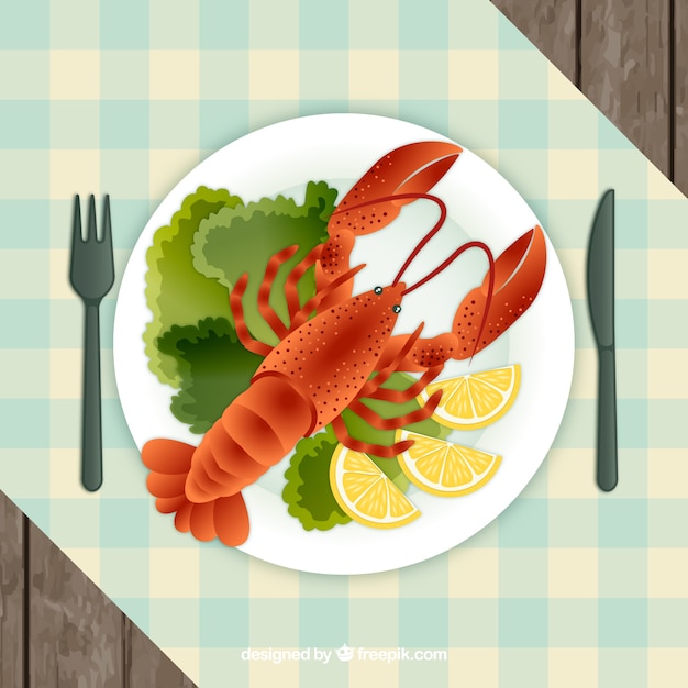 Free Vector shellfish dish