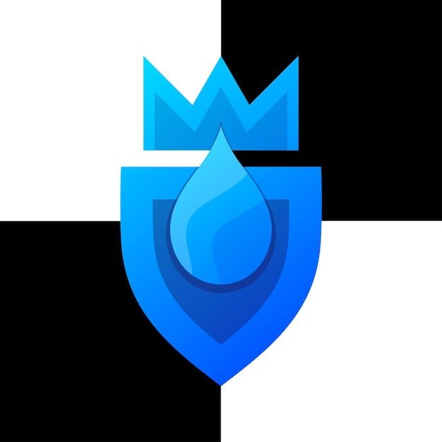 Free Vector shield water logo