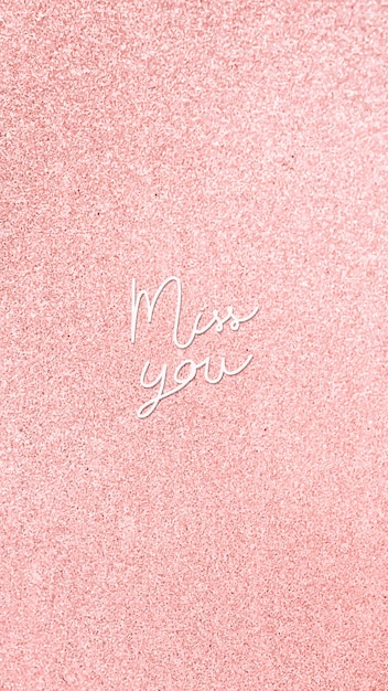 Free Vector shimmering miss you font mobile wallpaper