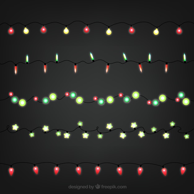 Free Vector shining christmas lights