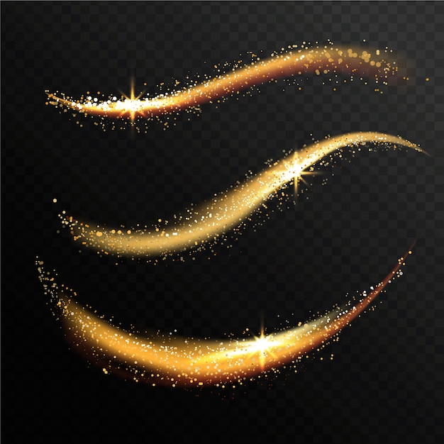 Free Vector shining glitter wave collection