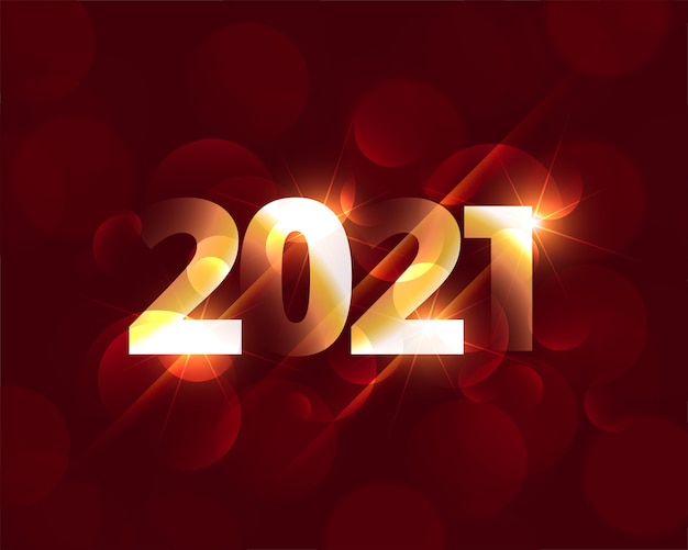 Shiny 2021 happy new year glowing background design