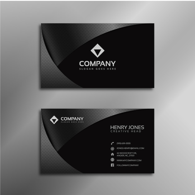 Free Vector shiny black business card