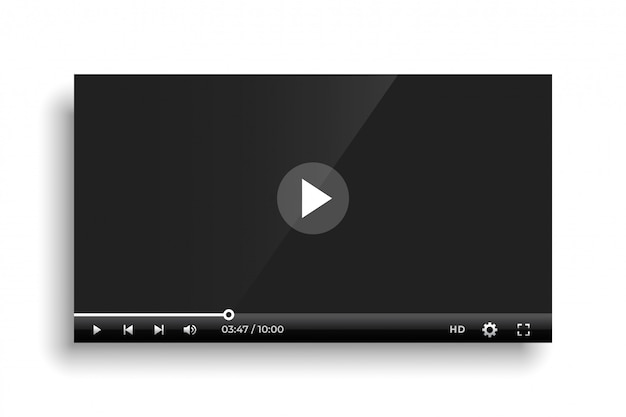 Free vector shiny black video player bar template