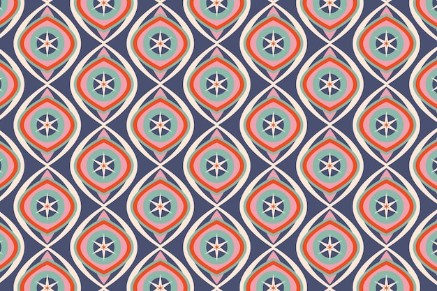 Shiny blue geometric groovy seamless pattern