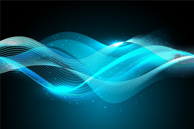 Free vector shiny blue wave background