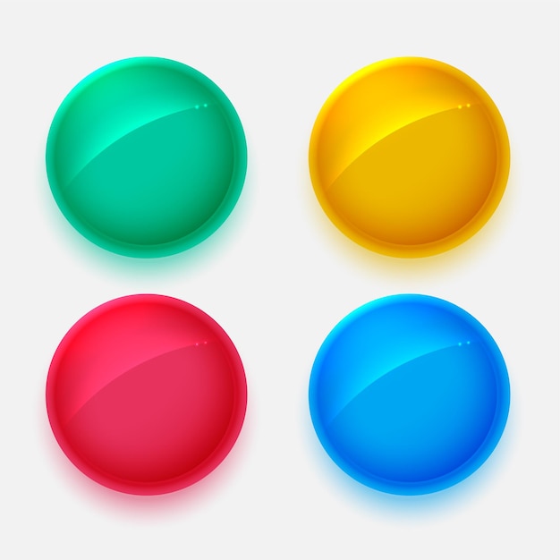 Shiny circles buttons in four colors