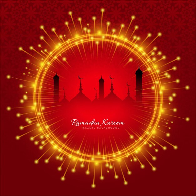 Shiny circular decorative ramadan kareem design