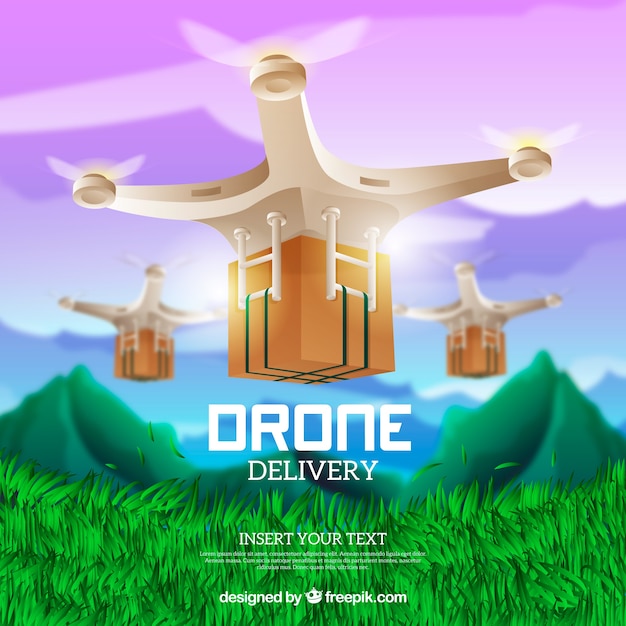 Free Vector shiny delivery drone design